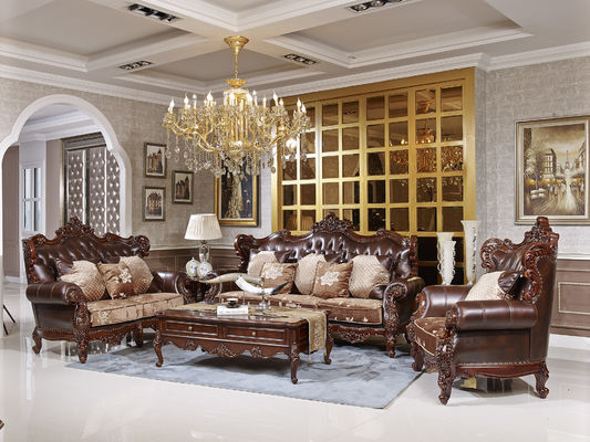Luxury European palace fabric sofa villa luxury solid wood carved sofa for home furniture