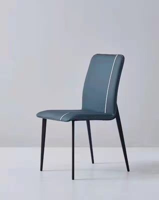 Haze Blue Antique Wooden Throne Chair Fire Retardant Faux Leather Wood Frame Chair