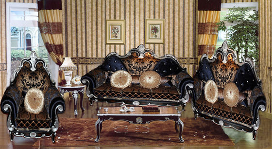 New style european antique products royal furniture sofa set designs living room printed velvet sofa fabric