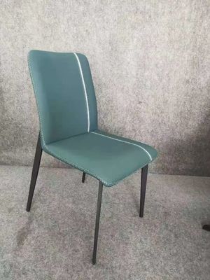 Haze Blue Antique Wooden Throne Chair Fire Retardant Faux Leather Wood Frame Chair