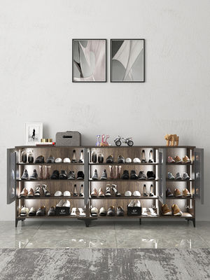 15mm MDF Wooden Large Capacity Shoe Cabinet Rack Heatproof Woodgrain
