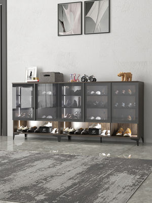 15mm MDF Wooden Large Capacity Shoe Cabinet Rack Heatproof Woodgrain