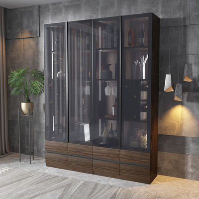 Melamin MDF Köşe Bar Şarap Teşhir Dolabı Ev Lüks Oturma Odası Mobilyaları